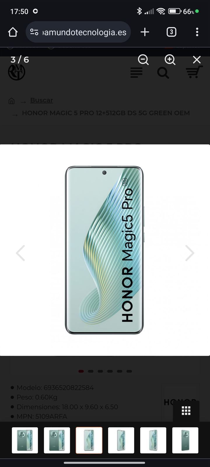 HONOR MAGIC 5 PRO 12+512GB 5G Verde en oferta - Imagen 2